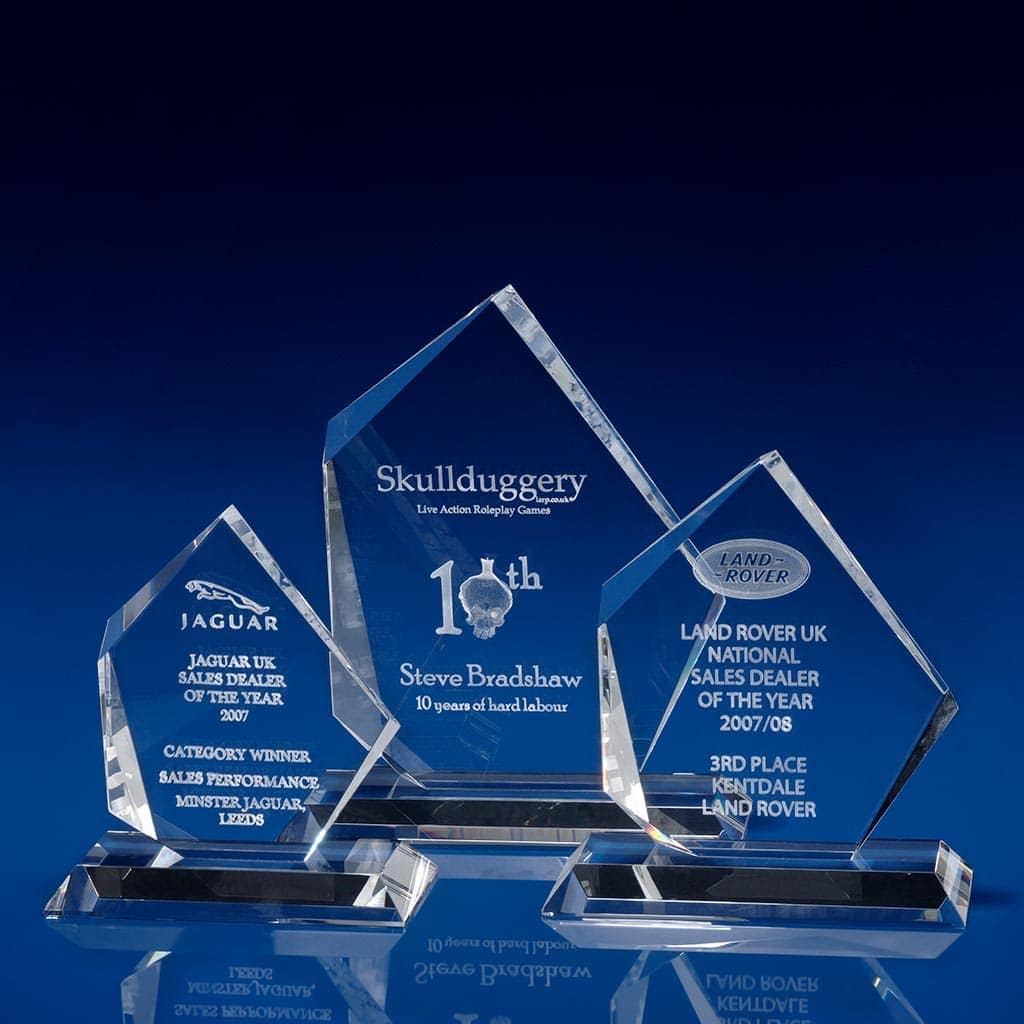 Personalised Engraved Glass Iceberg Style Award Corporate Staff Recognition